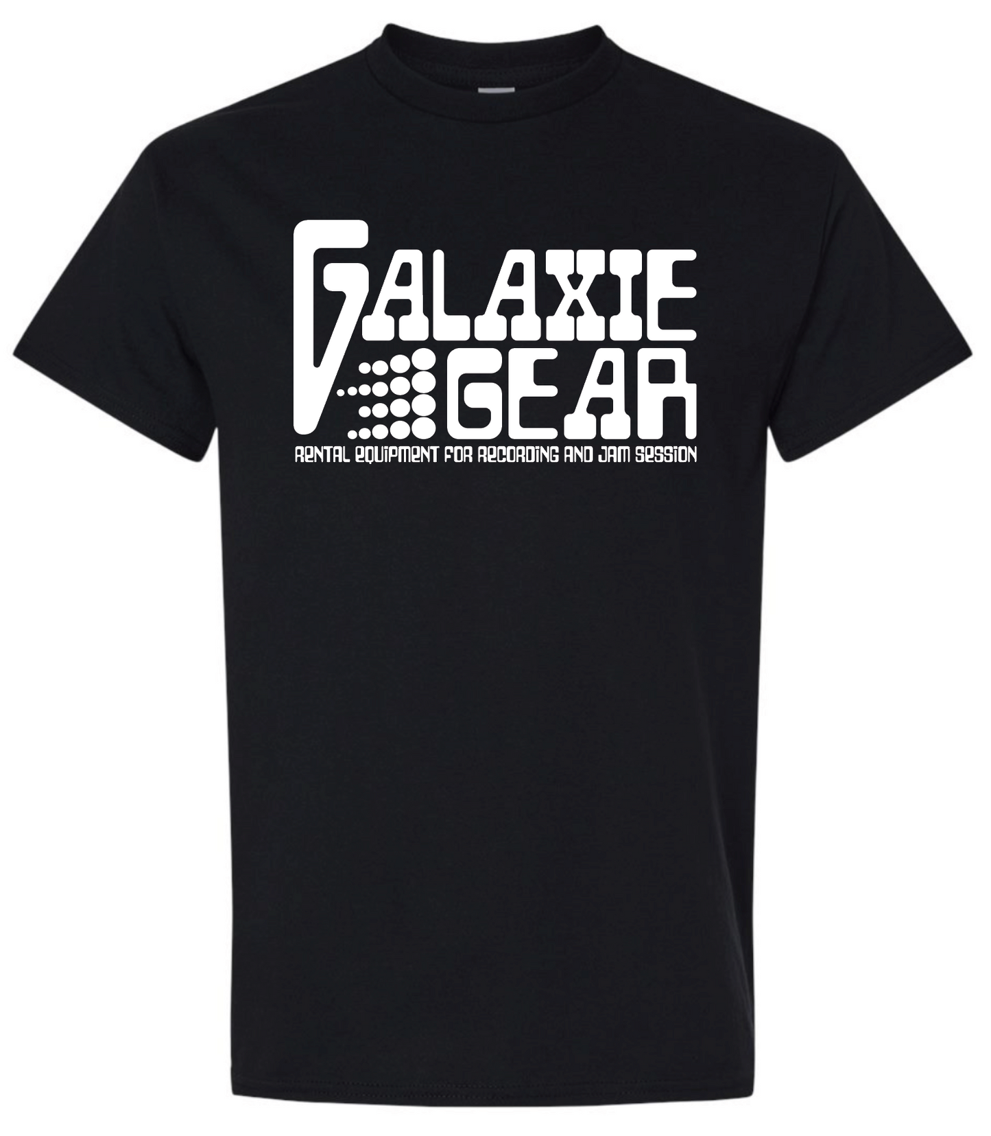 Galaxie Gear Black Cotton T-Shirt | White Logo | Made in USA