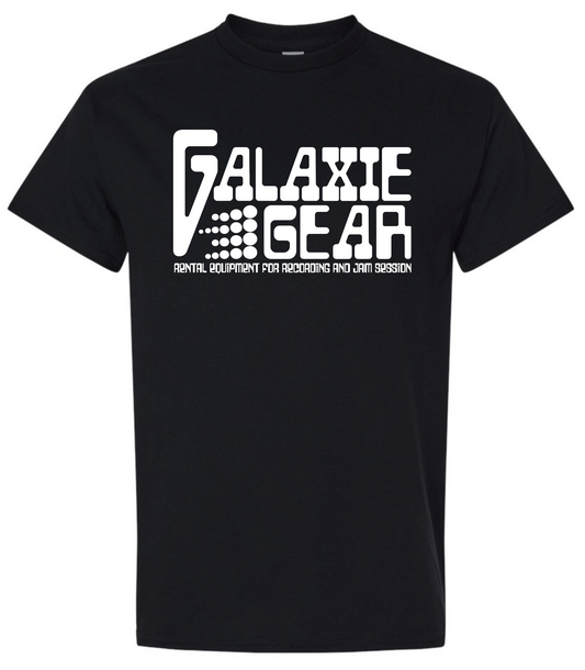 Galaxie Gear Black Cotton T-Shirt | White Logo | Made in USA